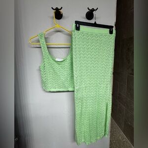 House of Harlow 1960 Green Maxi Pencil Skirt Set